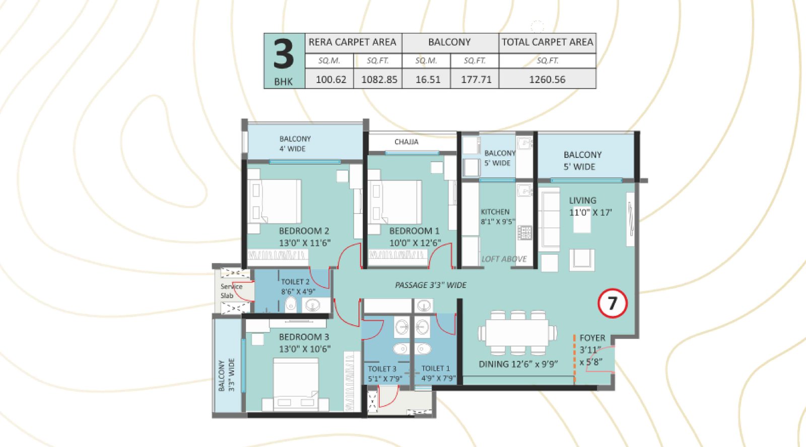 Regency-Astra-Floor-Plan-3-BHK